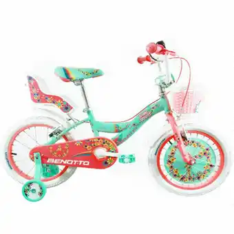 Lider Bicicleta Infantil Flower Power Aro 16 Aqua/ Rosa Neon oferta