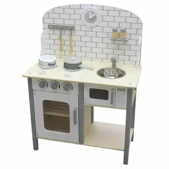 Lider Cocina de Madera con Accesorios Gris oferta