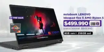 Ripley Lenovo Notebook Ideapad Flex 5 AMD Ryzen 5 oferta