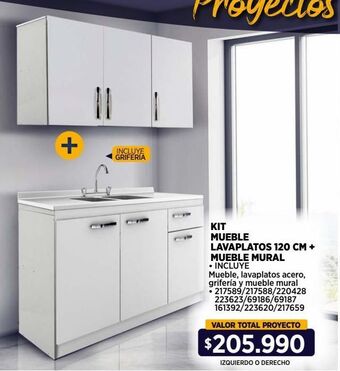 Construmart Kit mueble lavaplatos + mueble mural oferta