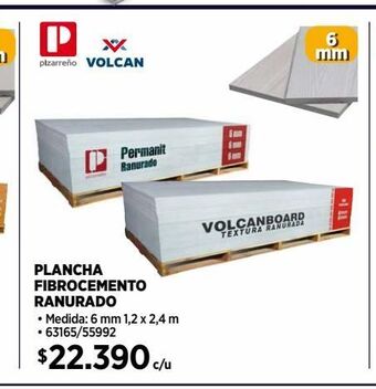 Construmart Plancha fibrocemento ranurado oferta