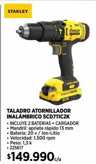 Construmart Taladro percutor 20v 2b 1c oferta
