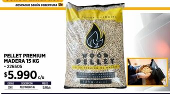 Construmart Pellet premium madera 15kg oferta