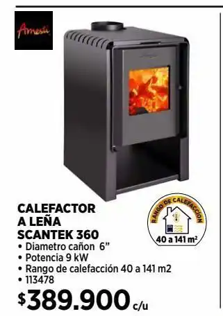 Construmart Calefactor a leña scantel 360 oferta