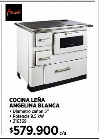 Construmart Cocina leña angelina blanca oferta