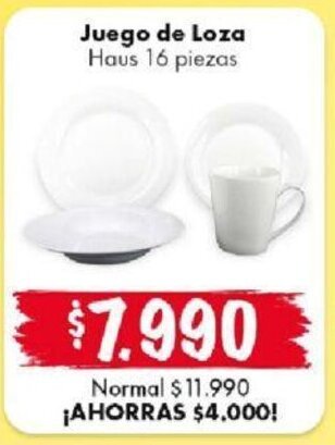 Juego de Loza HAUS 16 piezas oferta en Super Bodega a Cuenta