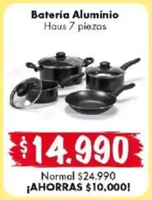 Super Bodega a Cuenta Batería Aluminio HAUS 7 piezas oferta