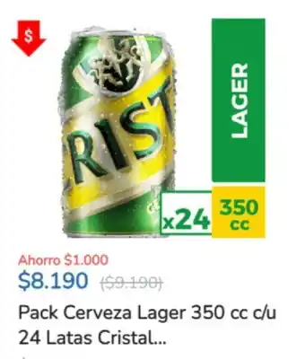Super Bodega a Cuenta Pack Cerveza Lager 350cc x 24 latas CRISTAL oferta