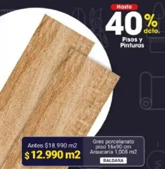 Easy Gres Porcelanato Piso 16 x 90cm Araucaria 1,008m² BALDARA oferta