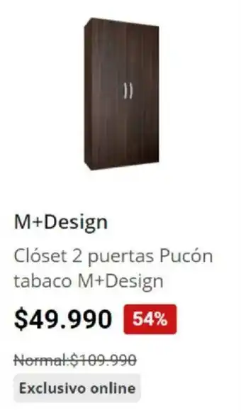 Easy M+Design Clóset 2 Puertas Pucón Tabaco oferta