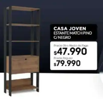 Casa Joven Estante Match Pino C/Negro