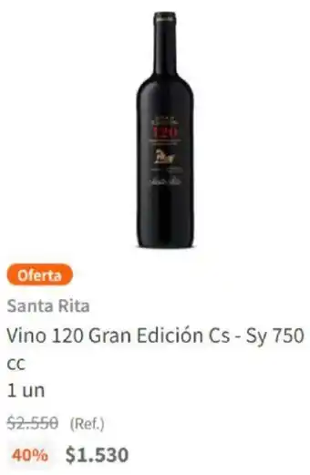 Santa Rita Vino 120 Gran Edición Cs-Sy 750cc