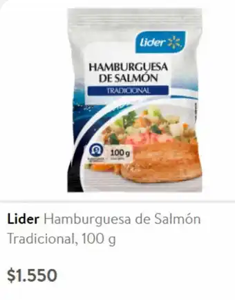 Lider Hamburguesa de Salmón Tradicional 100g