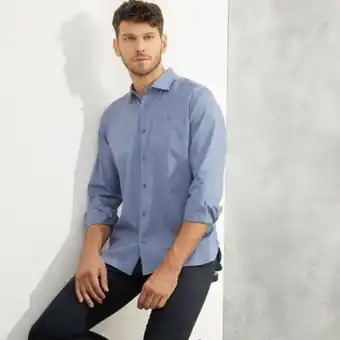 Falabella Wolf & hank camisa manga larga 100% algodón slim fit hombre oferta