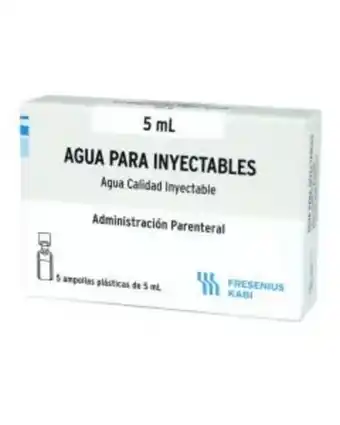 Agua bidestilada 5 ml x 5 ampollas solucion inyectable