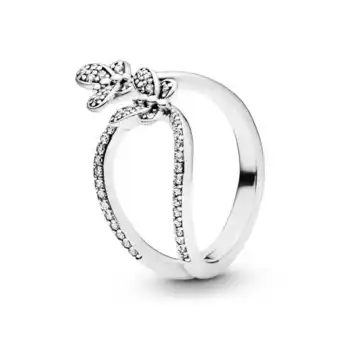 Anillo abierto mariposa reluciente