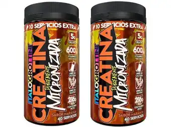 2 frascos creatina monohidrato - 40 serv c/u - naranja