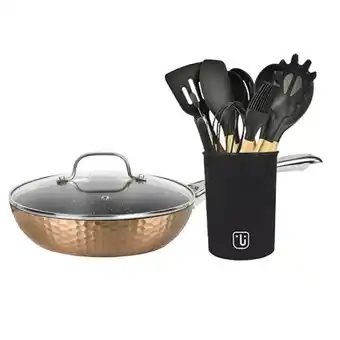 Kitchen Center Kit sartén antiadherente copper + set 12 utensilios oferta