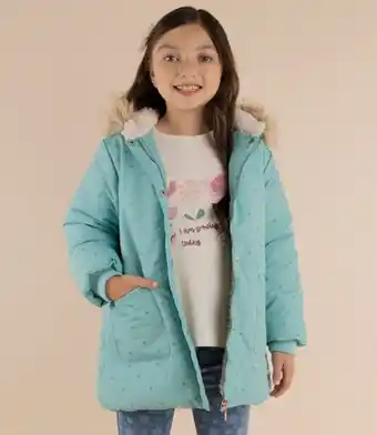 Parka niña larga esmeralda