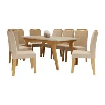 Linio Juego comedor rosario 8 sillas crema oferta