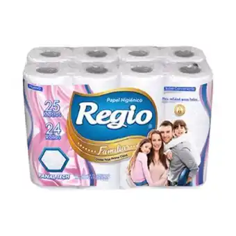 Papel higiénico regio doblé hoja 24 rollos 25mts