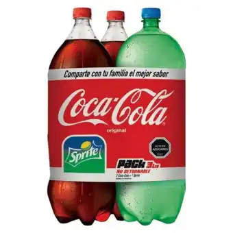 Tripack coca/sprite desechable 3l