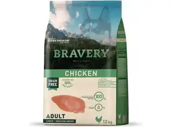 Ripley Bravery adulto raza mediana/grande sabor pollo 12kg oferta