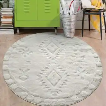 La Polar Alfombra redonda modalfo palafito blanca 240 x 240 cm oferta