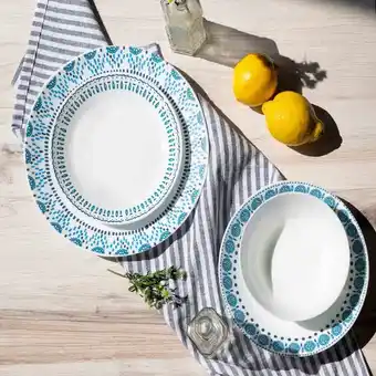 Kitchen Center Set 18 platos azure medallion everyday oferta