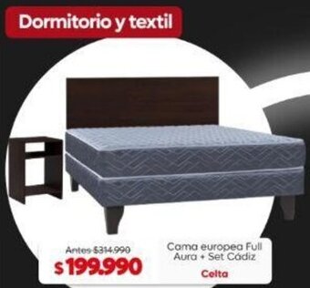 Easy Cama europea Full Aura + Set Cádiz Celta oferta