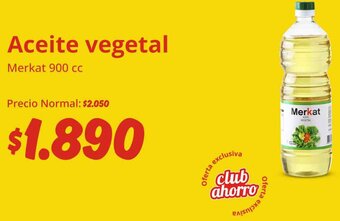 Unimarc Aceite vegetal Merkat 900 cc oferta
