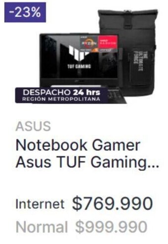 Abc ASUS Notebook Gamer Asus TUF Gaming... oferta