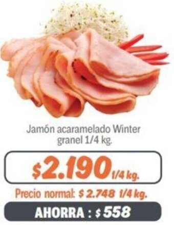 Mayorista 10 Jamón acaramelado Winter granel 1/4 kg. oferta