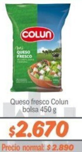 Mayorista 10 Queso fresco Colun bolsa 450 g oferta