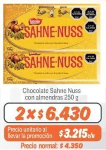 Mayorista 10 Chocolate Sahne Nuss con almendras 2x250 g oferta