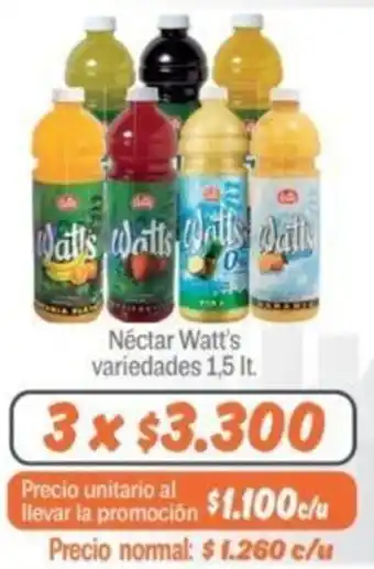 Mayorista 10 Néctar Watt's variedades 3x1,5 lt. oferta