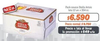 Mayorista 10 Pack ceveza Stella Artois lata 12 un. x 354 cc. oferta