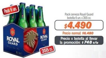 Mayorista 10 Pack cerveza Royal Guard botella 6 un. x 355 cc. oferta