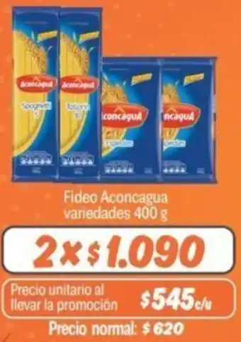 Mayorista 10 Fideo Aconcagua variedades 2x400 g oferta