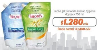 Mayorista 10 Jabón gel Simond's avenao hygienic doypack 750 ml. oferta