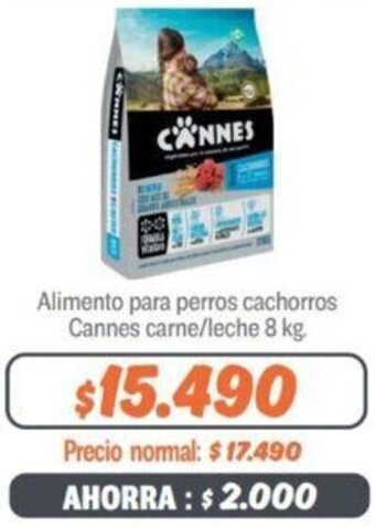 Mayorista 10 Alimento para perros cachorros Cannes carne/leche 8 kg. oferta