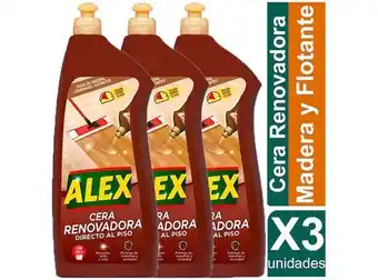 Alex cera renovadora directo al piso madera pack x3 unidades