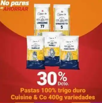 Santa Isabel Pastas 100% trigo duro Cuisine & Co 400g variedades oferta