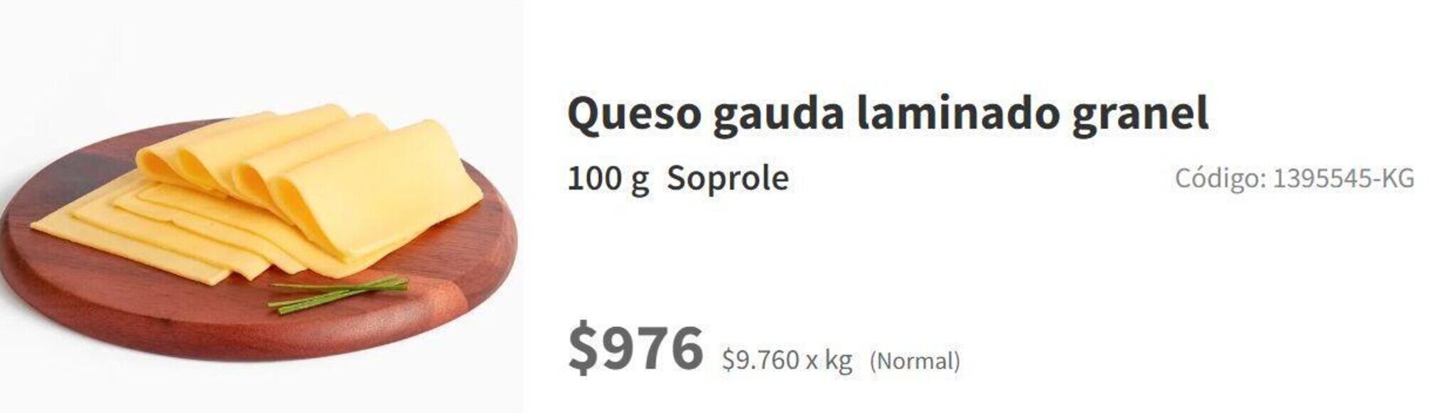 Santa Isabel Queso gauda laminado granel 100 g Soprole oferta
