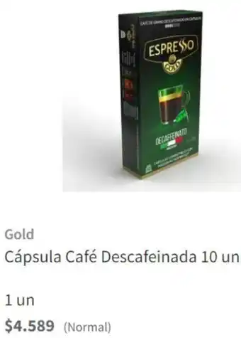Gold Cápsula Café Descafeinada 10 un.