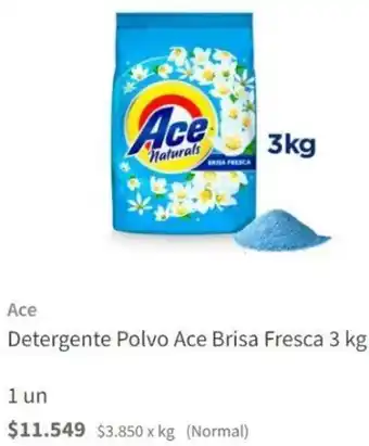 Santa Isabel Ace Detergente Polvo Ace Brisa Fresca 3 kg oferta
