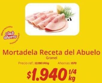 Unimarc Mortadela Receta del Abuelo Granel oferta