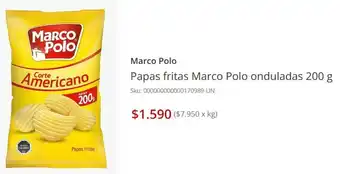 Unimarc Marco Polo Papas fritas Marco Polo onduladas 200 g oferta