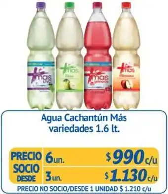 Alvi Agua Cachantún Más variedades 1.6 lt. x 6un oferta