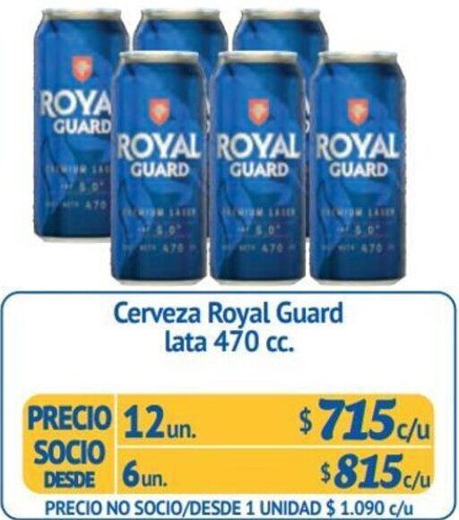 Alvi Cerveza Royal Guard lata 470 cc. x 12un oferta